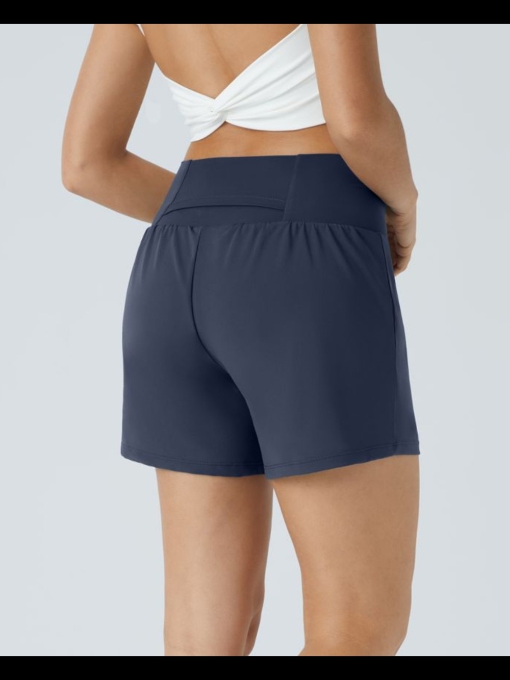 NWT Size Large HALARA High-Waist Navy Performance Shorts - Picture 2 of 9